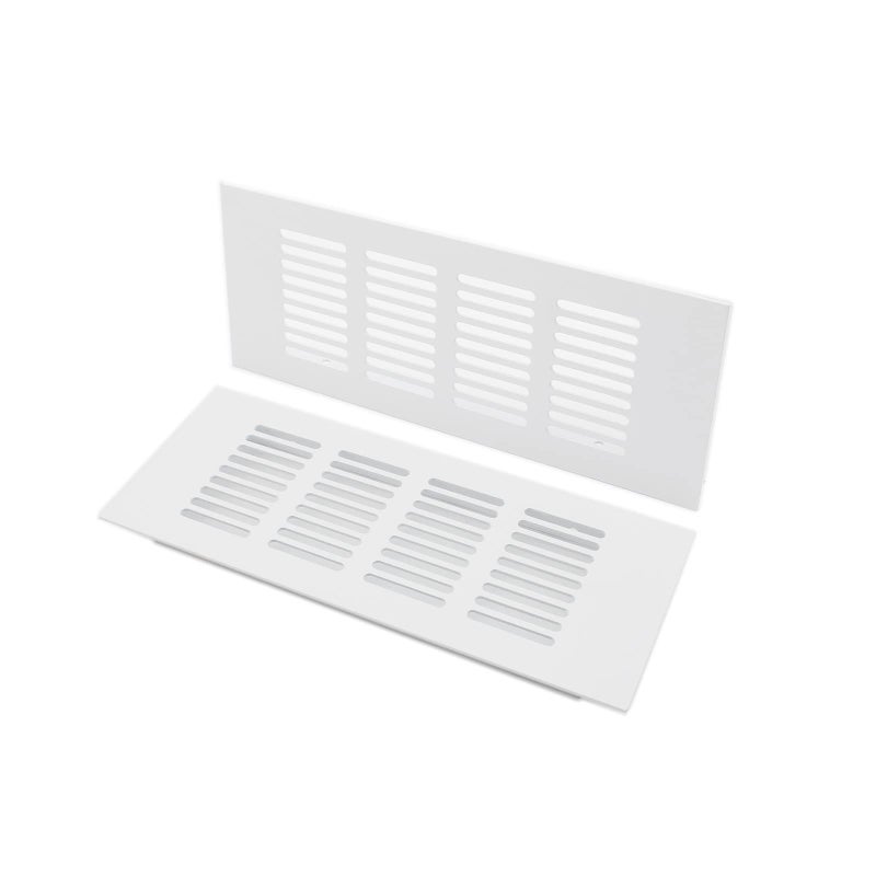 TTZEZE 2PCS Air Vent Cover,TTZEZE White Aluminium Alloy Ventilation Grille Rectangle Metal Louvered Grill Cover for Wardrobe Stove Shoes Cabinet Sink Kitchen Bathroom Side Wall Ceiling and Floor Exhaust Vent - Image 1